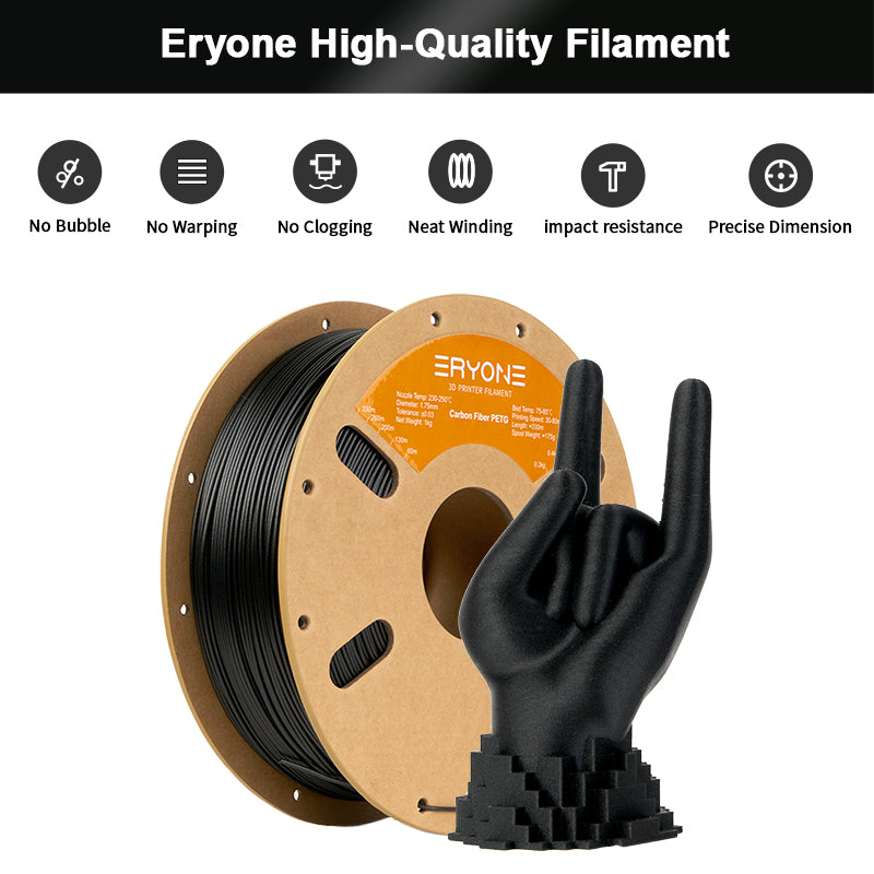 ERYONE PETG Carbon Fiber 1KG 1.75mm 3D Filament - Black