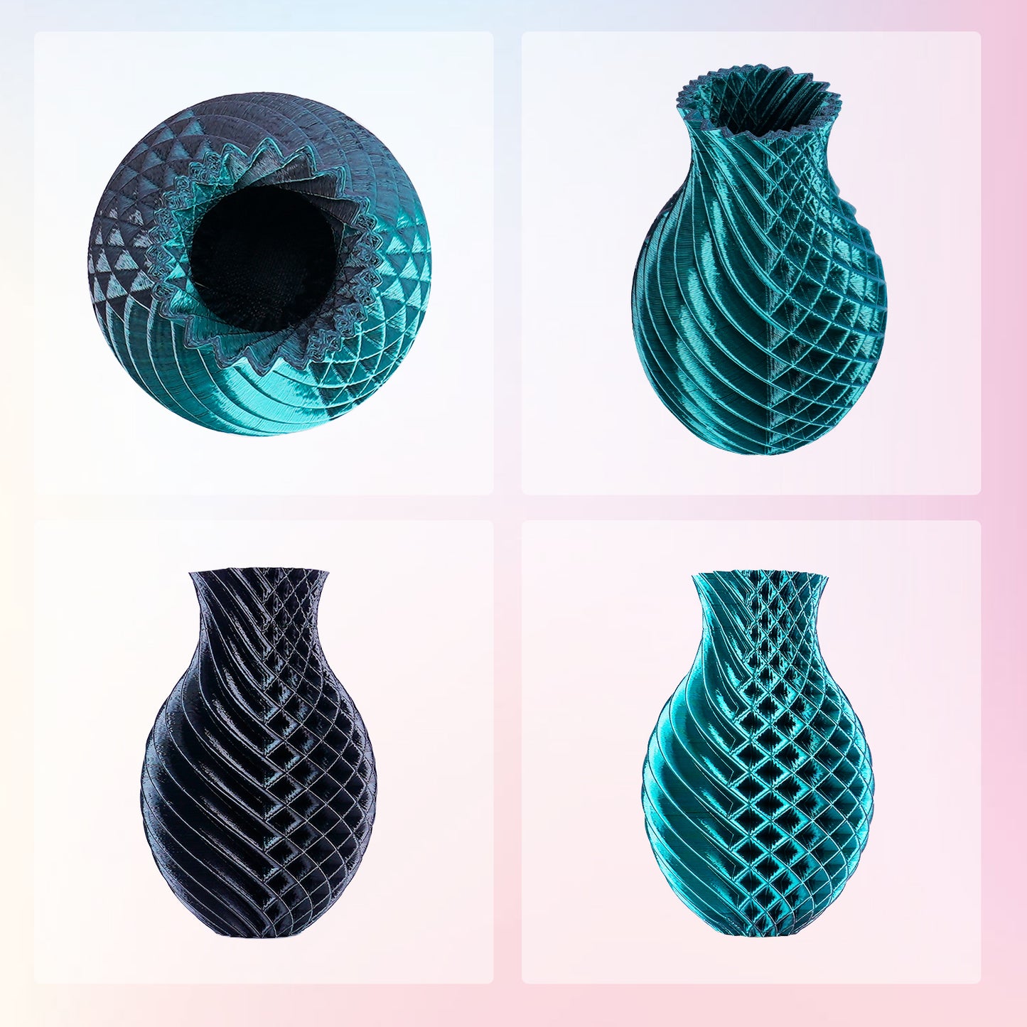 ERYONE Silk PLA Dual Color 1KG 1.75mm 3D Filament - Emerald Green & Black