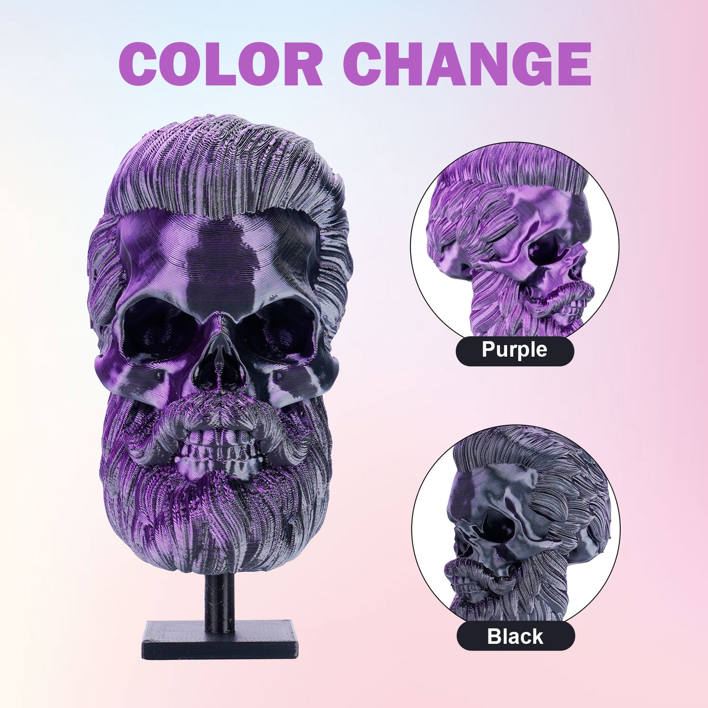 ERYONE Silk PLA Dual Color 1KG 1.75mm 3D Filament - Black & Purple