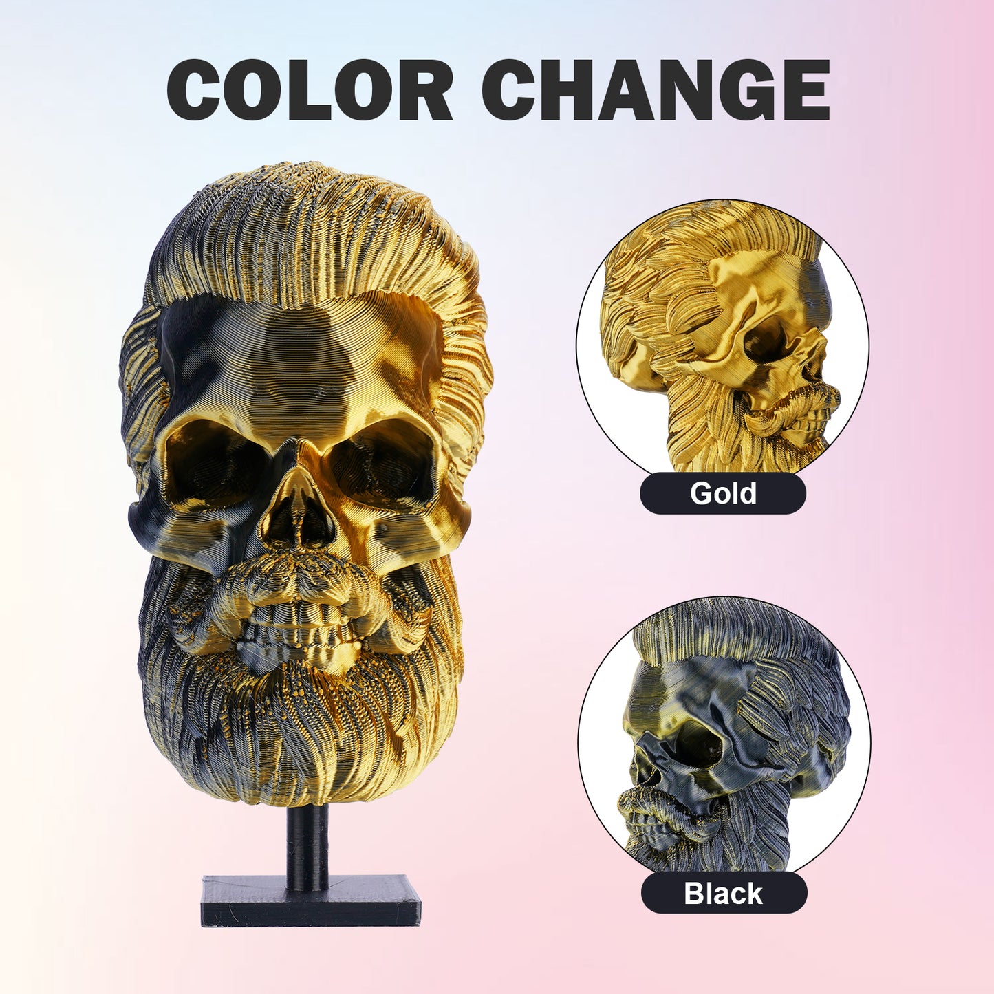 ERYONE Silk PLA Dual Color 1KG 1.75mm 3D Filament - Black & Dark Gold