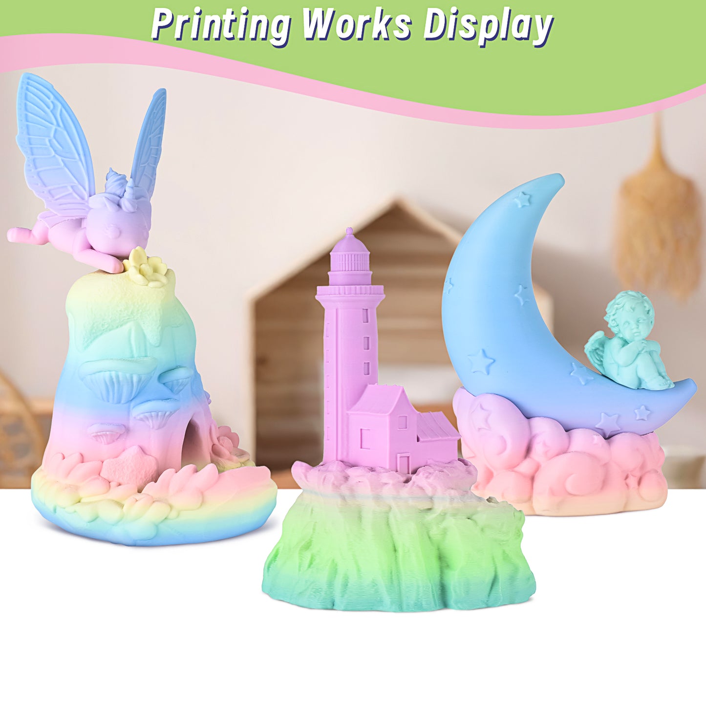 ERYONE Matte Rainbow PLA 1KG 1.75mm 3D Filament - Macaron