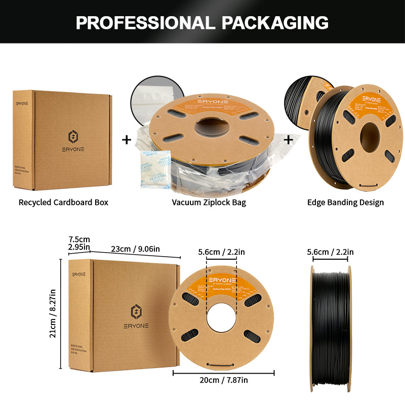 ERYONE PETG Carbon Fiber 1KG 1.75mm 3D Filament - Black