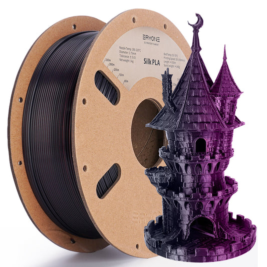 ERYONE Silk PLA Dual Color 1KG 1.75mm 3D Filament - Black & Rose Red