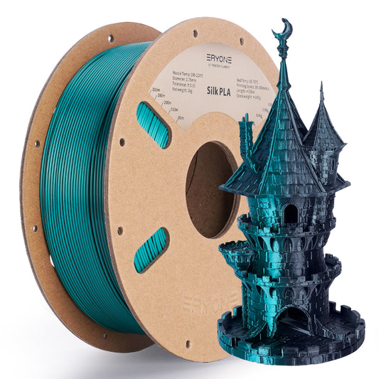 ERYONE Silk PLA Dual Color 1KG 1.75mm 3D Filament - Emerald Green & Black