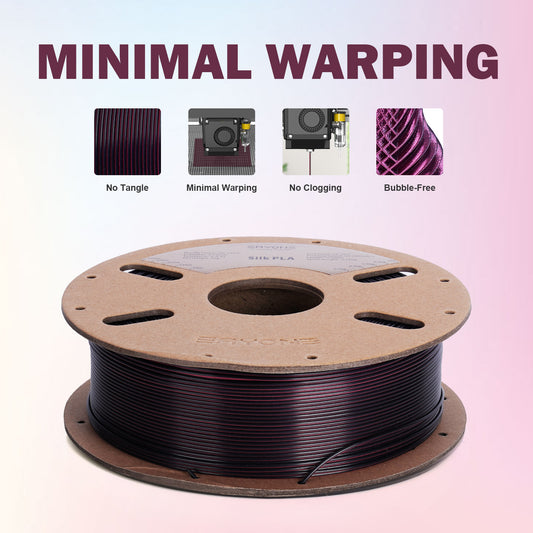 ERYONE Silk PLA Dual Color 1KG 1.75mm 3D Filament - Black & Rose Red