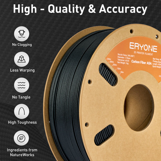 ERYONE ASA Carbon Fiber 1KG 1.75mm 3D Filament - Black